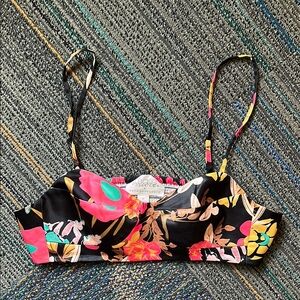 NWOT Anthropologie Vibrant Floral Satin Bralette